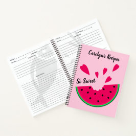 Zoete watermeloen met hart, je recepten notitieboek