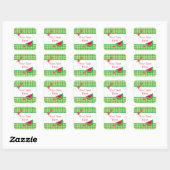 Zoete Watermeloen Plaid Vierkante Sticker (Vel)