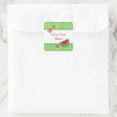 Zoete Watermeloen Plaid Vierkante Sticker (Tas)