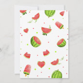 Zoete Watermeloen Verjaardag 1e Verjaardagsfeestje Kaart (Achterkant)