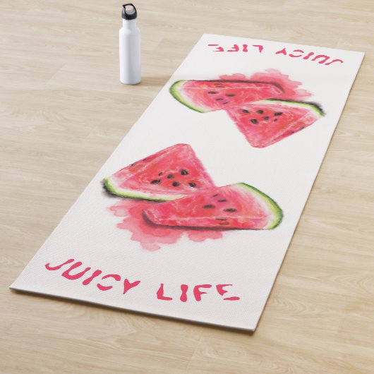Zoete Watermeloen Yoga Mat - aangepaste tekst (In situ)