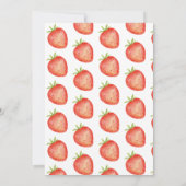Zoete Waterverf Babyshower Uitnodiging met Aardbei (Achterkant)