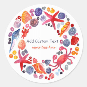Zoete Waterverf Beach Wreated Custom Ronde Sticker
