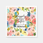 Zoete Waterverf bloemenbruiloft Servet (Voorkant)