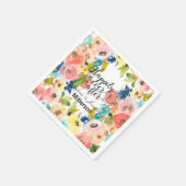 Zoete Waterverf bloemenbruiloft Servet (Hoek)