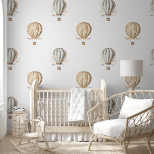 Zoete Waterverf Heet Lucht Ballonnen Boho Babykame Behang
