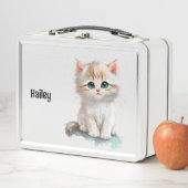 Zoete Waterverf kitten met blauwe ogen (In situ)