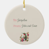 Zoete Waterverf kolibrie gepersonaliseerd Keramisch Ornament (Achterkant)