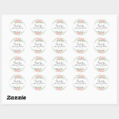 Zoete waterverf roze perzik trouwsticker ronde sticker (Vel)