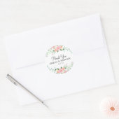 Zoete waterverf roze perzik trouwsticker ronde sticker (Envelop)