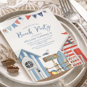 Zoete Waterverf Strandfeest Verjaardag Kaart