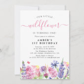 Zoete Waterverf Wildbloem 1e verjaardag Kaart (Voorkant)