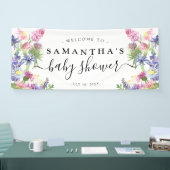 Zoete Waterverf Wildbloem Baby shower Banner (Beurs)