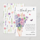 Zoete Waterverf Wildbloem Baby shower Bedankkaart (Voorkant / Achterkant)