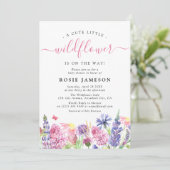 Zoete Waterverf Wildbloem Baby shower Kaart (Staand voorkant)