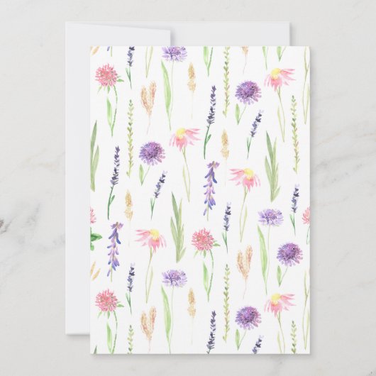 Zoete Waterverf Wildbloem Baby shower Kaart (Achterkant)