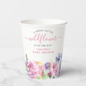 Zoete Waterverf Wildbloem Baby shower Papieren Bekers (Achterkant)