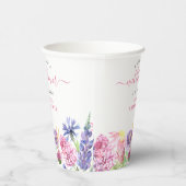 Zoete Waterverf Wildbloem Baby shower Papieren Bekers (Rechts)