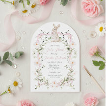 Zoete Weide Konijn Wilde Bloem Lint Baby Shower