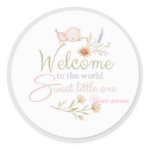 Zoete Welkom Baby Sticker / Label
