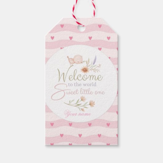 Zoete Welkom Baby Sticker / Label Cadeaulabel (Voorkant)