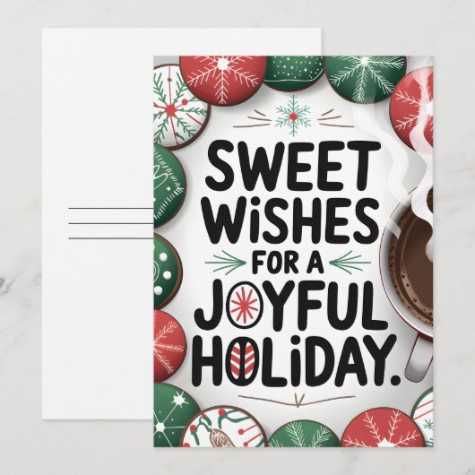 Zoete wensen - Kerst Kaart (Voorkant / Achterkant)