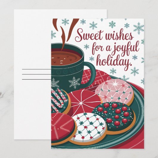 Zoete wensen - Kerst Kaart (Voorkant / Achterkant)