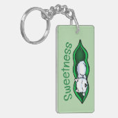 Zoete Westie Terrier Erwt Peul Sleutelhanger (Voorkant Links)
