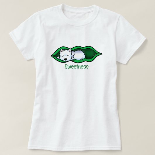 Zoete Westie Terrier Erwt Peul T-Shirt (Design voorkant)