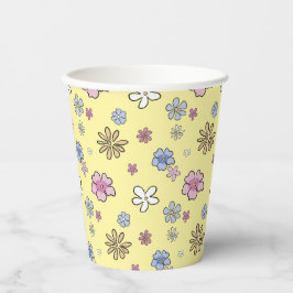 Zoete Whimsical Bloem Gele Meisjes Baby Shower Papieren Bekers