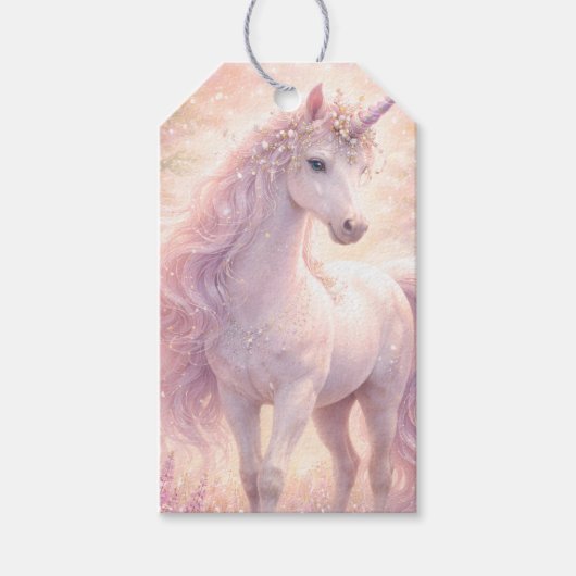 Zoete Whimsical pastel Eenhoorn Cadeaulabel (Voorkant)