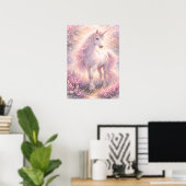 Zoete Whimsical pastel Eenhoorn Poster (Thuiskantoor)