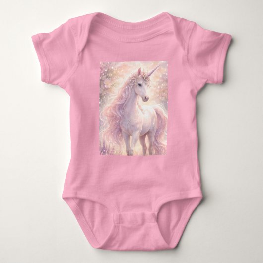 Zoete Whimsical pastel Eenhoorn Romper (Voorkant)