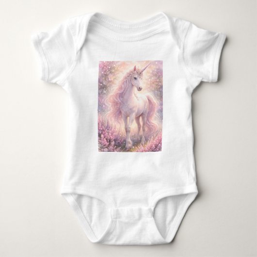 Zoete Whimsical pastel Eenhoorn Romper (Voorkant)