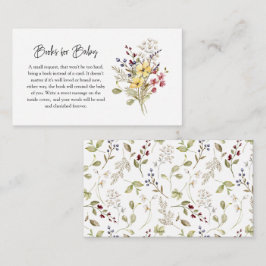 Zoete Wilde Bloem Baby Shower Boeken voor Baby Informatiekaartje