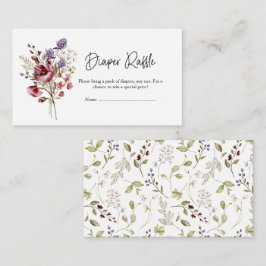 Zoete Wilde Bloem Baby Shower Luier Raffle Informatiekaartje