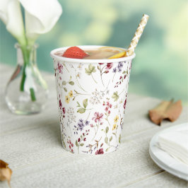 Zoete Wilde Bloem Baby Shower Papieren Bekers