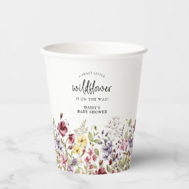 Zoete Wilde Bloem Baby Shower Papieren Bekers