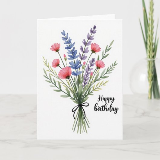Zoete Wilde Bloemen Boeket Kaart (Voorkant)
