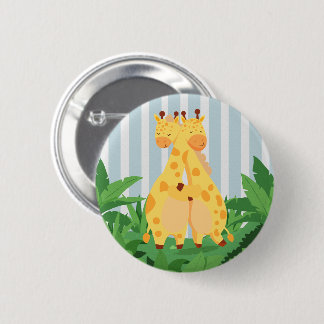 Zoete Wilde Giraffe Tweeling Safari Jungle Dubbele Ronde Button 5,7 Cm