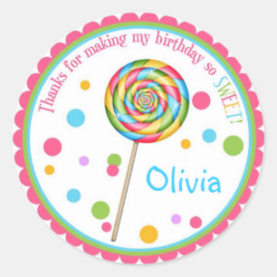 Zoete winkels Lollipop Birthday Stickers