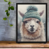 Zoete Winter Alpaca, op maat Poster