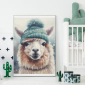 Zoete Winter Alpaca, op maat Poster