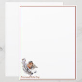 Zoete Wintervogel en sneeuw aangepaste Kerstmis (Voorkant / Achterkant)