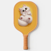 Zoete Witte Arctische Vos Carbon Fiber Pickleball  Paddle (Voorkant)