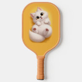 Zoete Witte Arctische Vos Carbon Fiber Pickleball  Paddle (Achterkant)