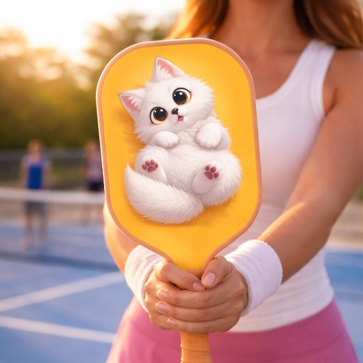 Zoete Witte Arctische Vos Carbon Fiber Pickleball  Paddle