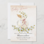 Zoete Witte Eend Baby Shower Feest Kaart (Voorkant)