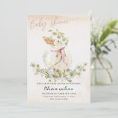 Zoete Witte Eend Baby Shower Feest Kaart (Staand voorkant)
