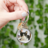 Zoete witte en zwarte keuken sleutelhanger (Hand)